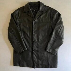 Men's Colebrook Genuine Leather Trench Coat Jacket